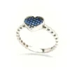 Sterling Silver Heart Ring with Blue CZ