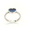 Sterling Silver Heart Ring with Blue CZ