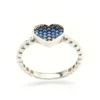 Sterling Silver Heart Ring with Blue CZ