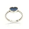 Sterling Silver Heart Ring with Blue CZ